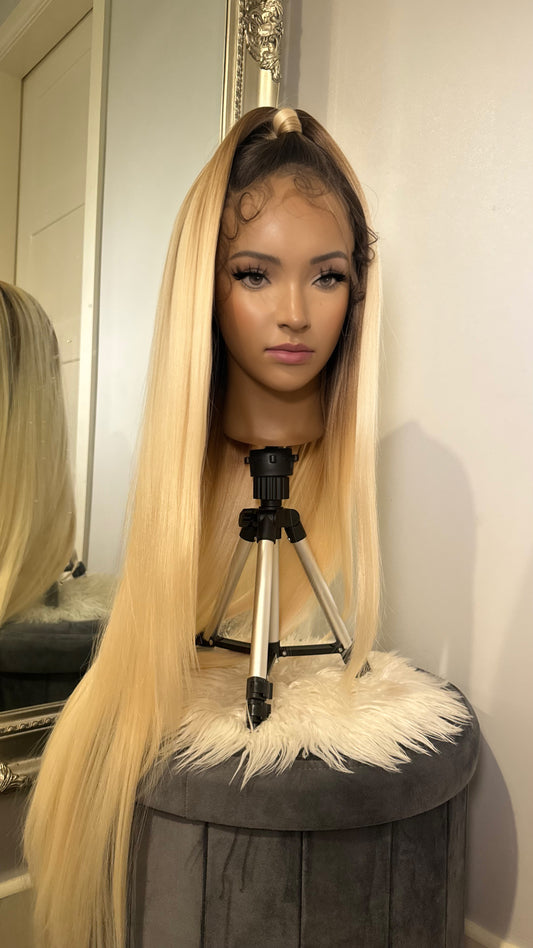 pbeauty hair blonde hair wig with baby hairs and ombre