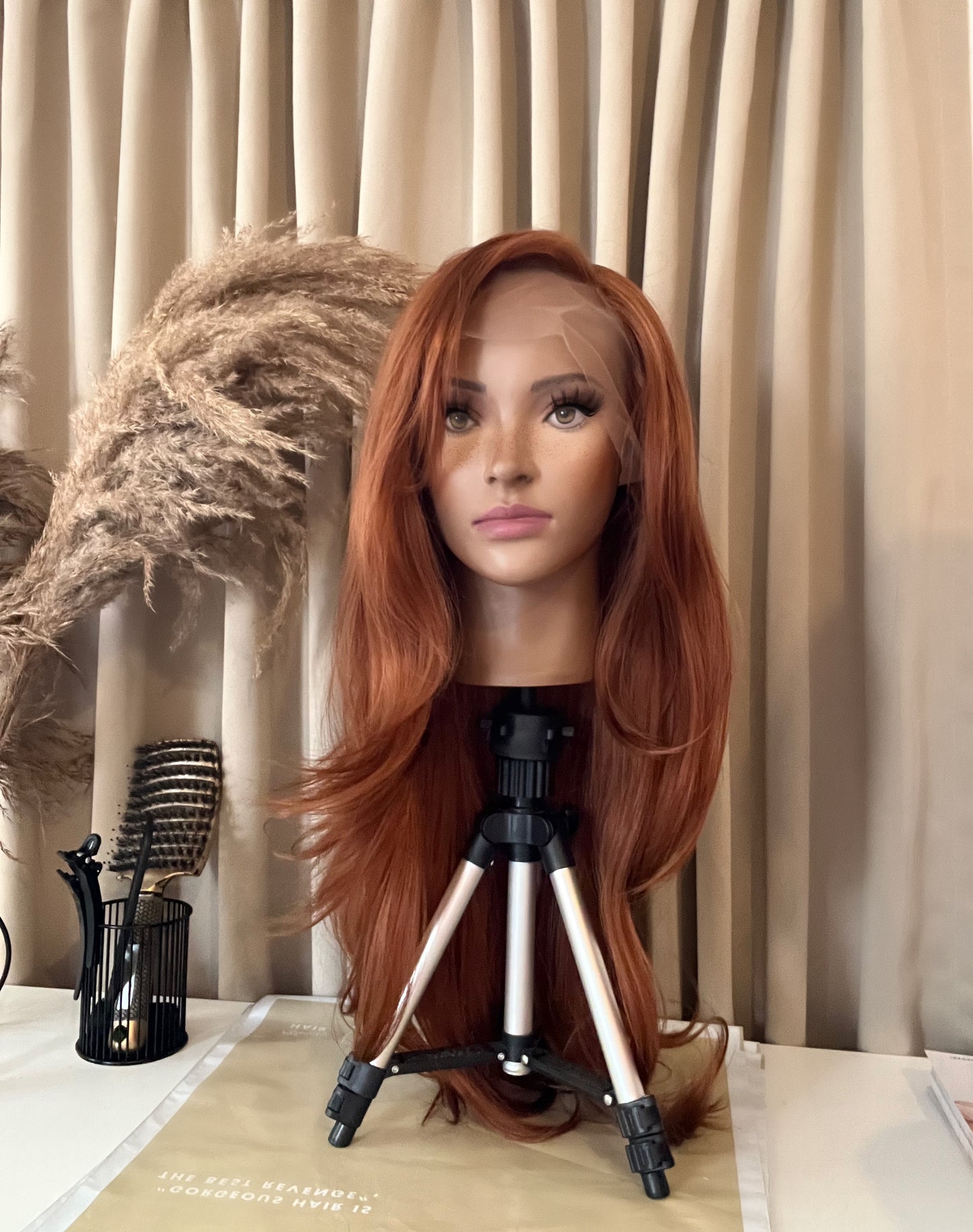 GISELLE 28” Ginger Synthetic Lace Wig