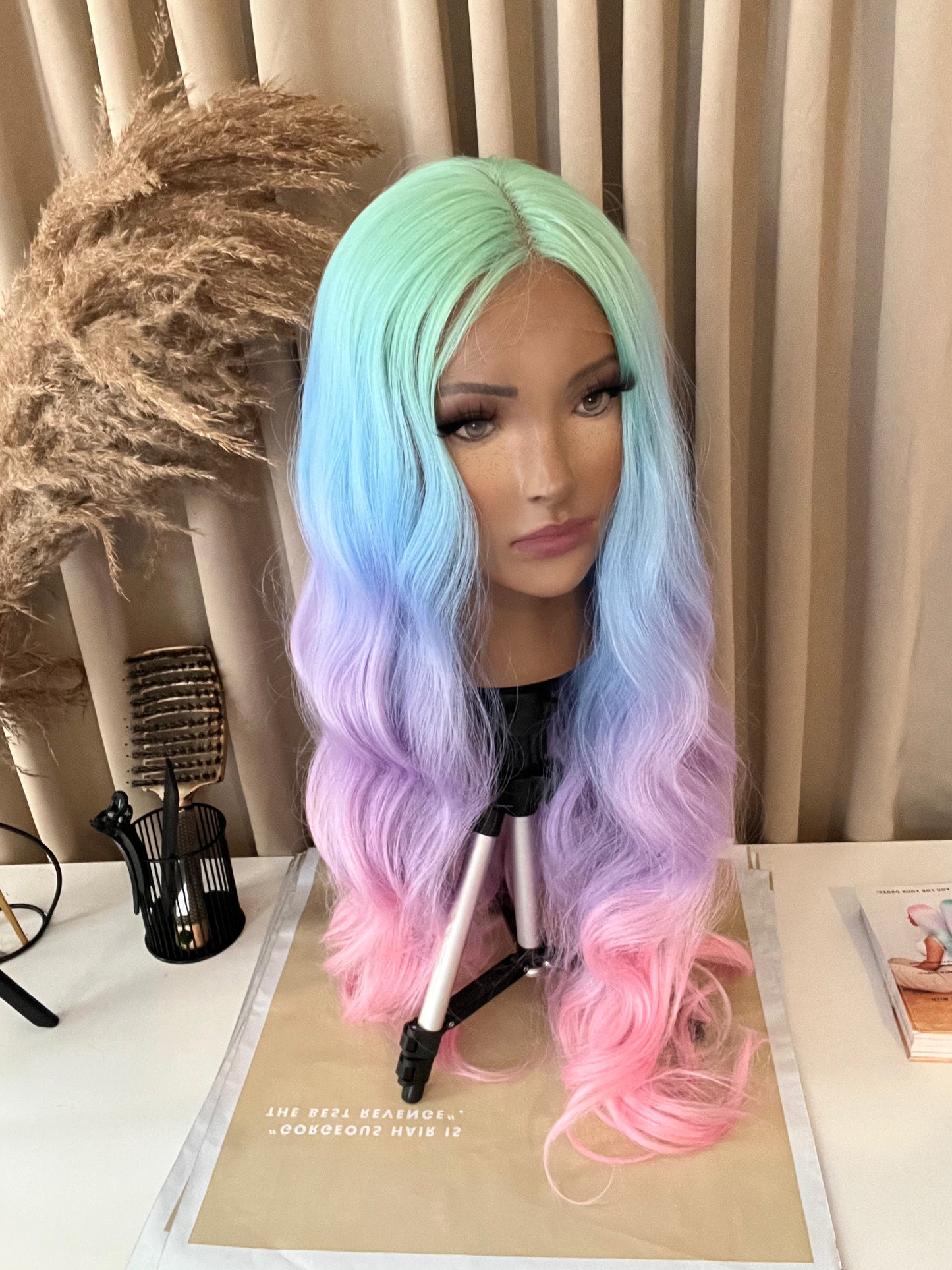 ARIELLA 30" Rainbow Synthetic Lace Wig