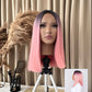 MORGAN 14″ Pink Bob Synthetic No Lace Wig