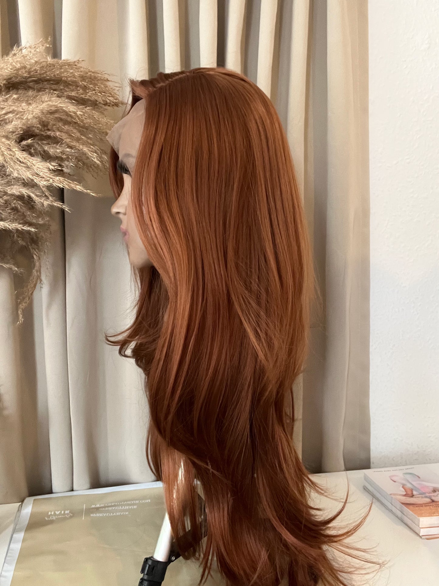 GISELLE 28” Ginger Synthetic Lace Wig