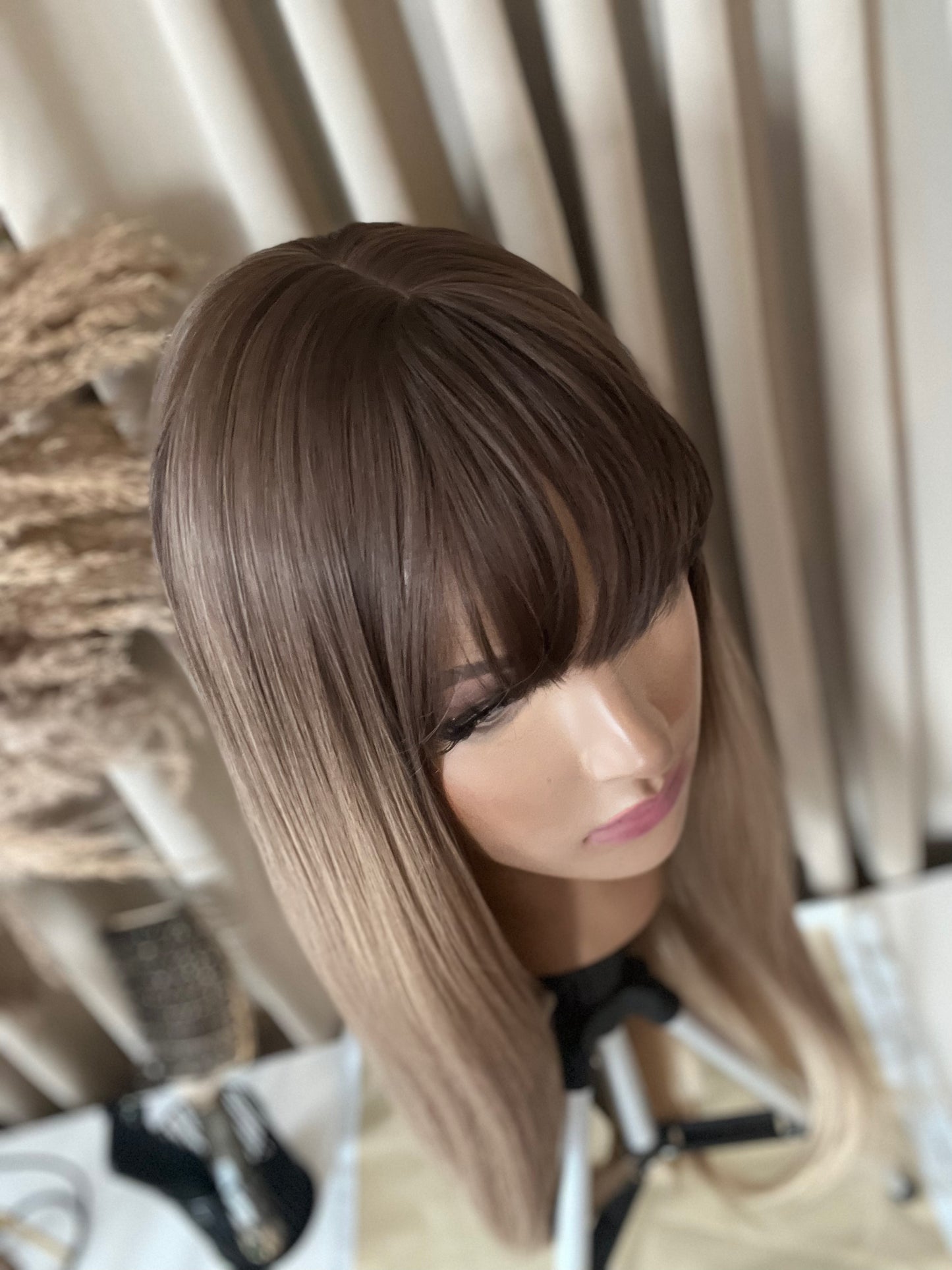ISLA 22" Brown Bangs Synthetic Wig