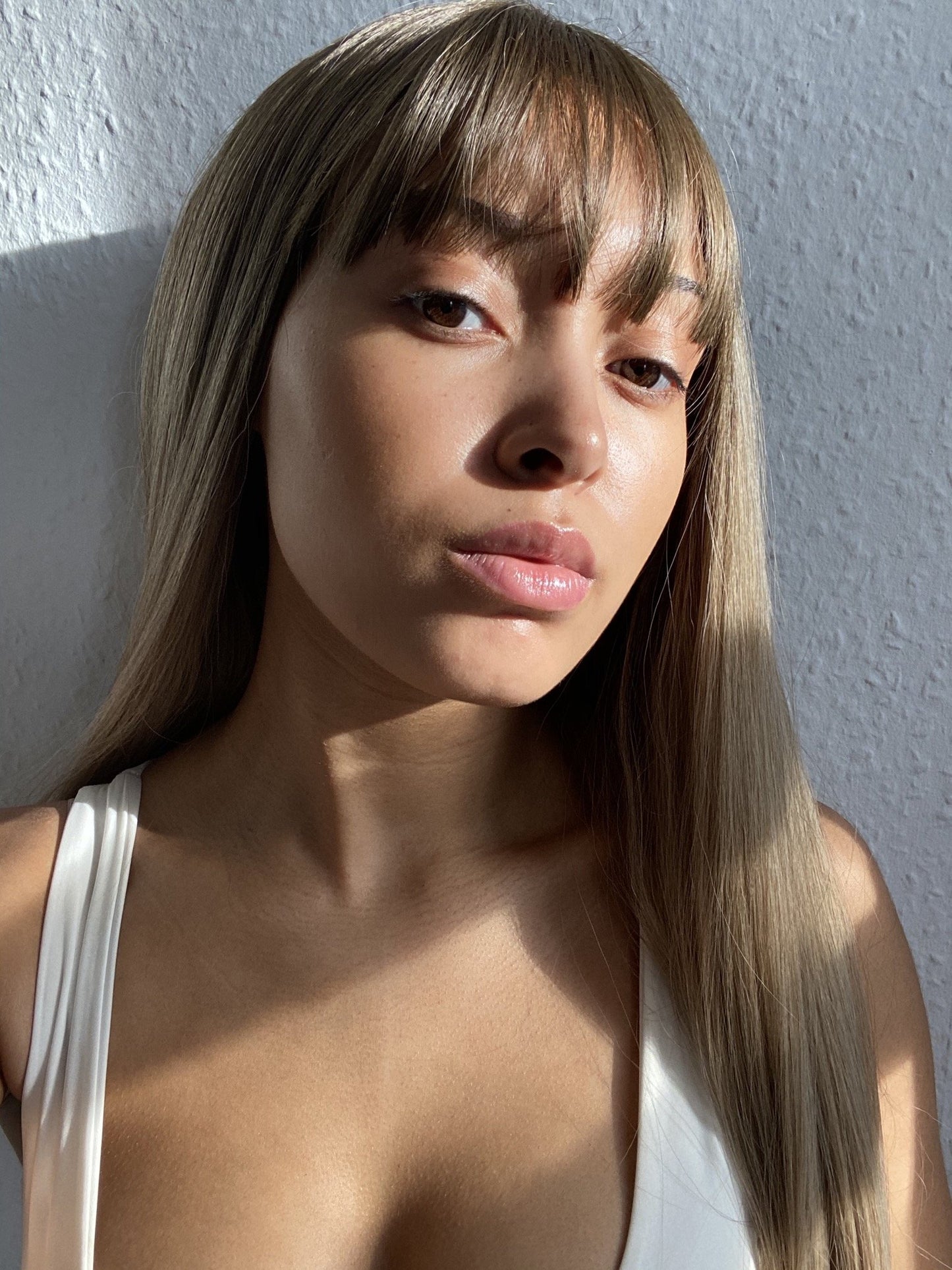 Isla 22" Brown Bangs Synthetic Hair Wig - PBeauty Hair