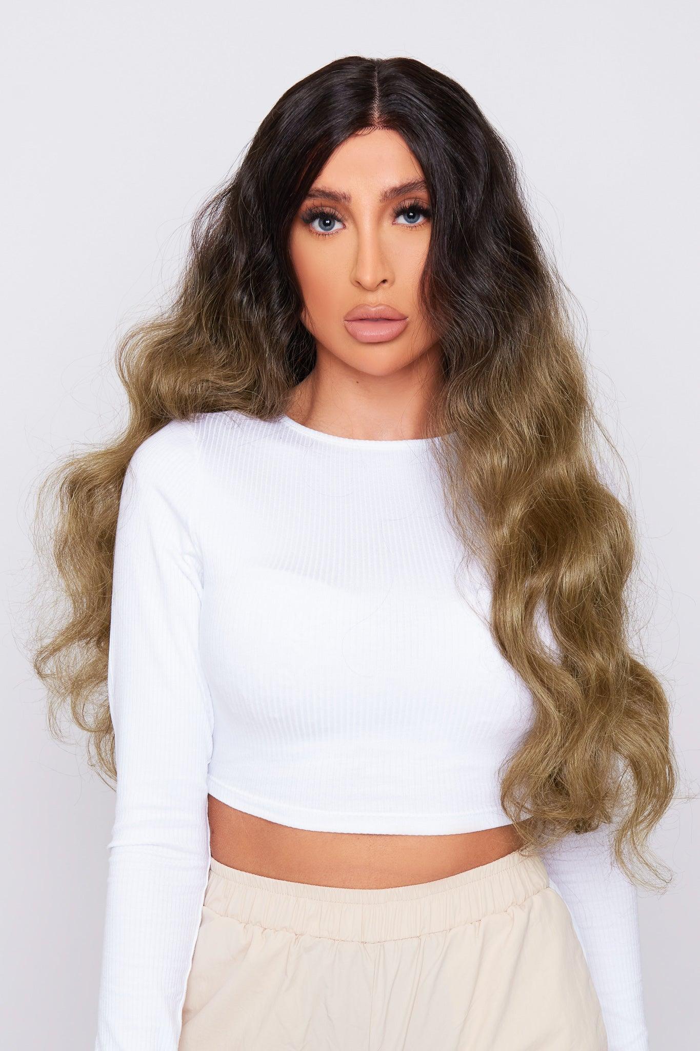 LEONIE 30" OMBRE BROWN SYNTHETIC LACE FRONT WIG - PBeauty Hair
