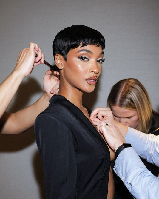 Gemini woman wearing gorgeous pixie cut hairstyle