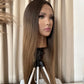 RENAE 38" Ombre Brown Synthetic Hair Lace Wig