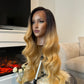 Honey blonde lace front wig with a stunning honey blonde shade and a natural-looking lace base, featuring high-quality synthetic hair