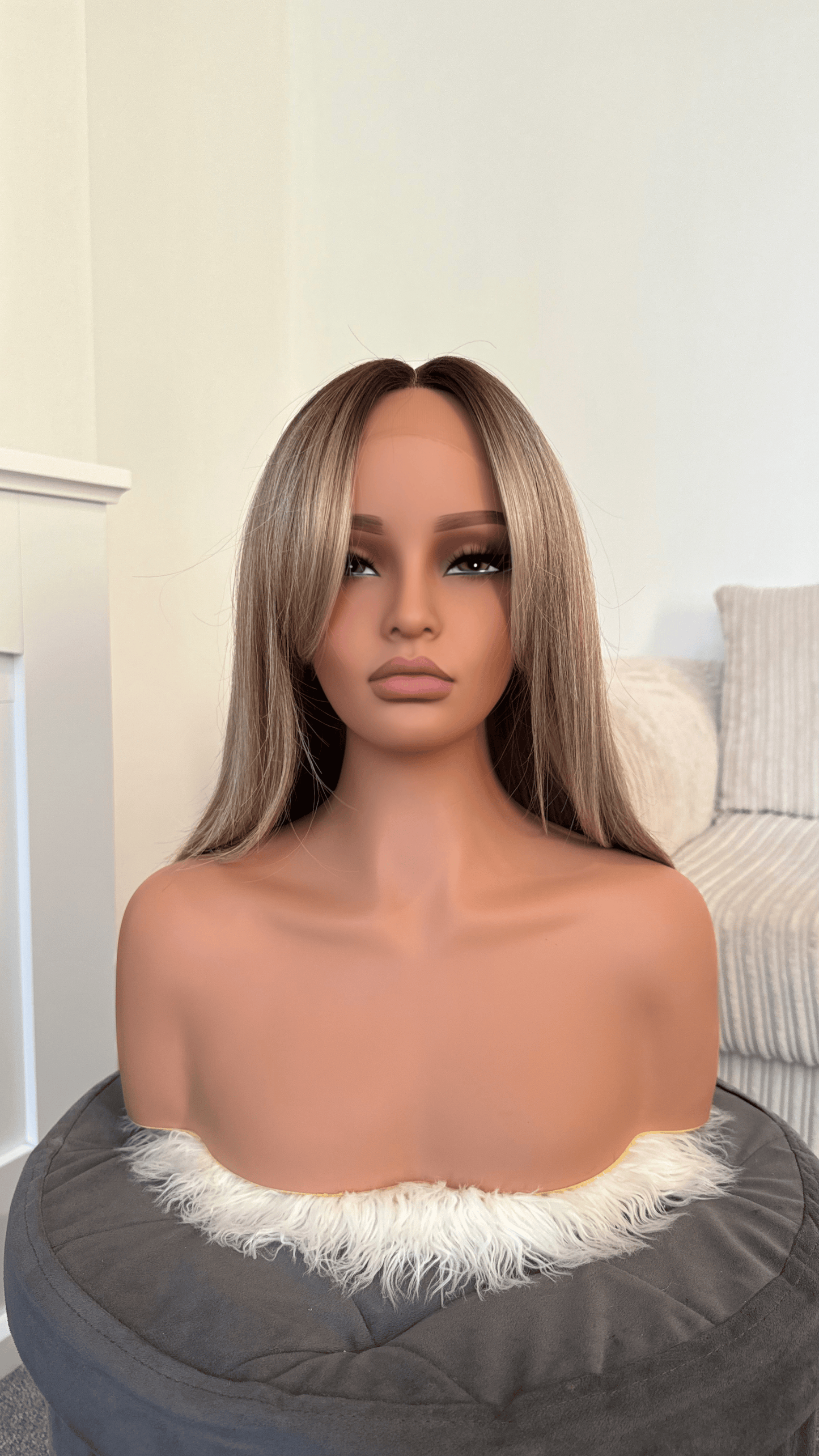 Saleema 26" Layered Ombre Ash Blonde Lace Wig