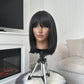 product synthetic hair short bob 14 inches black bob with bangs