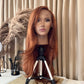 ginger hair fiery red head synthetic hair lace front wig