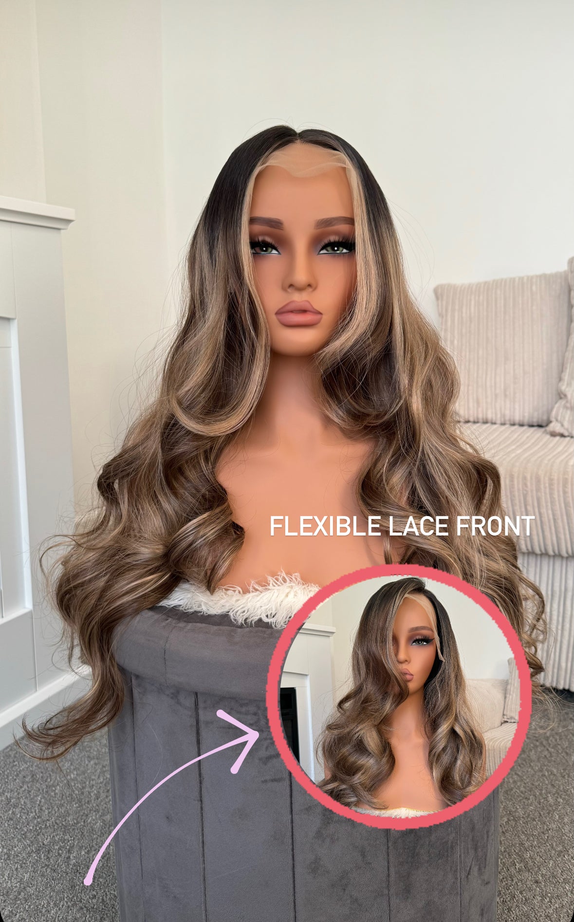 model 13x4 lace front premium synthetic hair wig