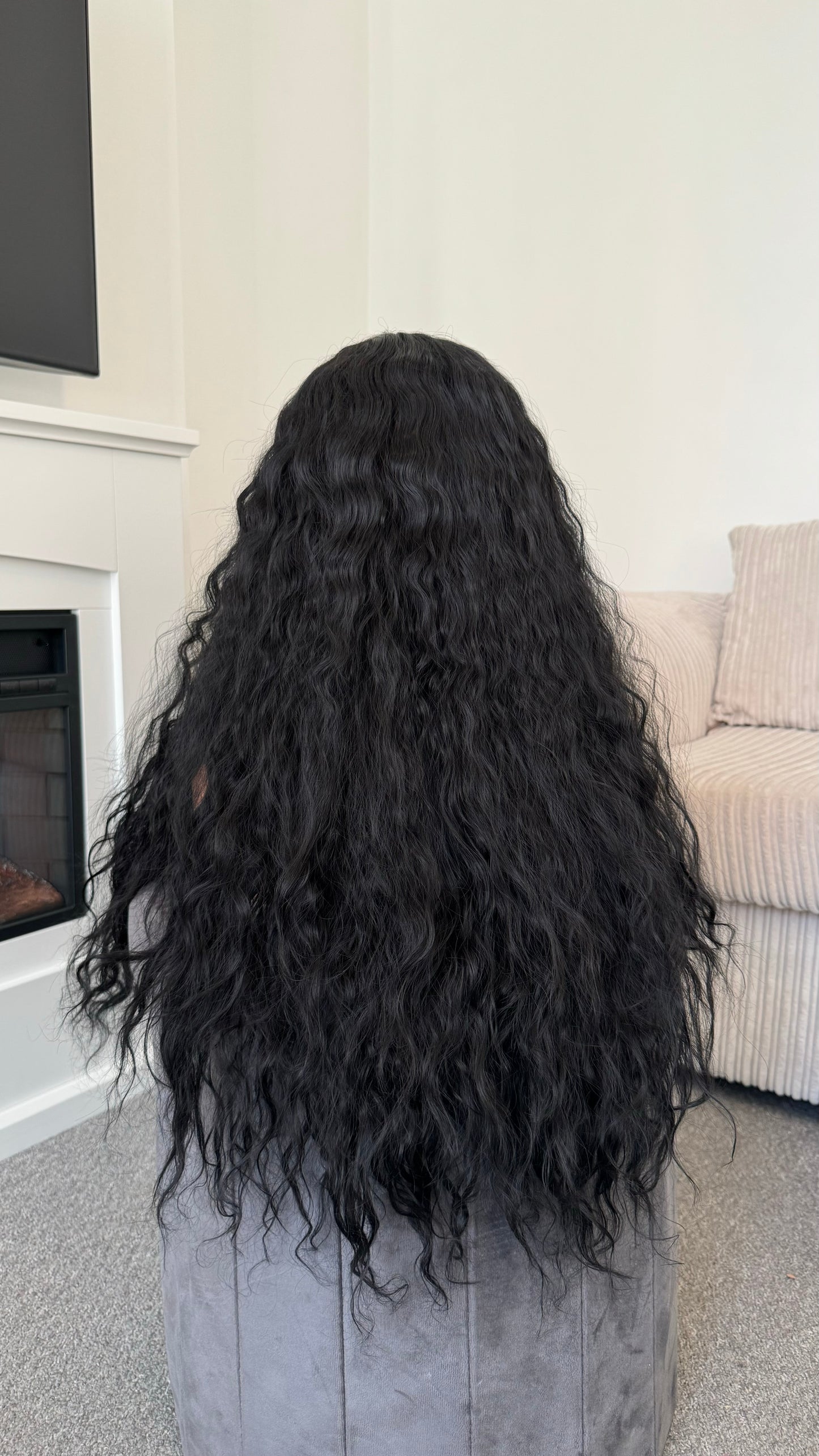 Kimaira 26" Curly Black Lace Wig