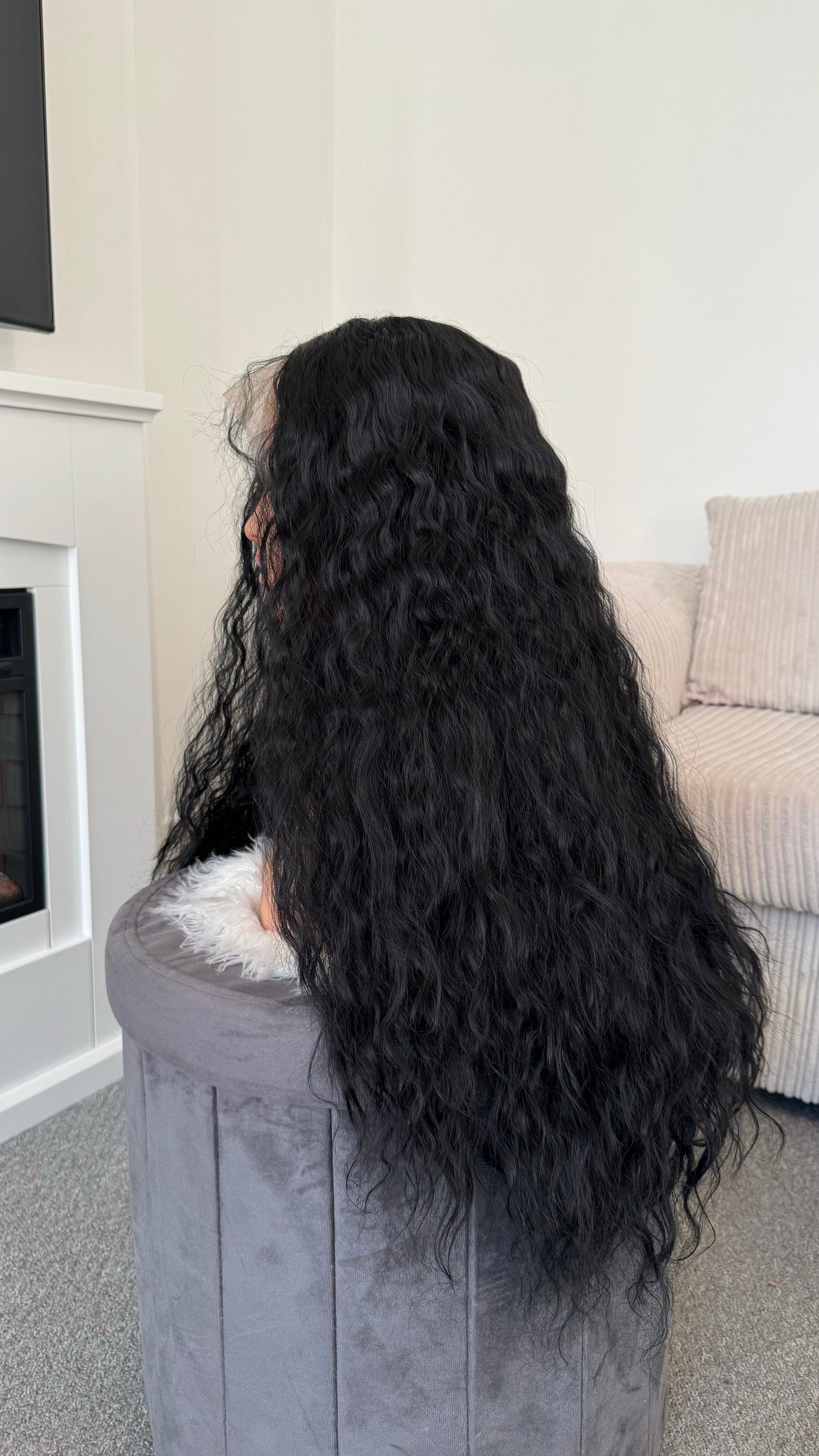 Kimaira 26" Curly Black Lace Wig