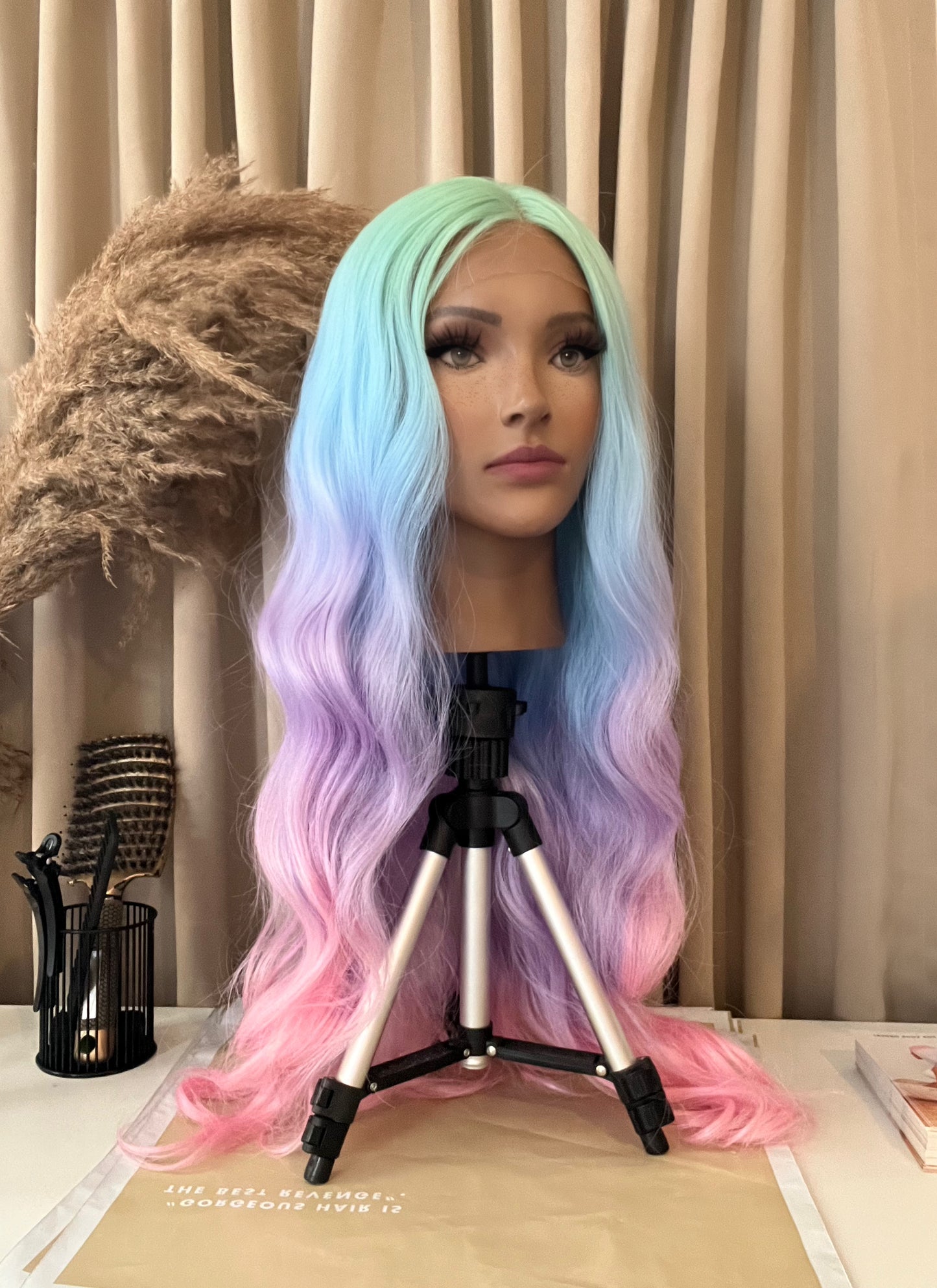 ARIELLA 30" Rainbow Synthetic Lace Wig