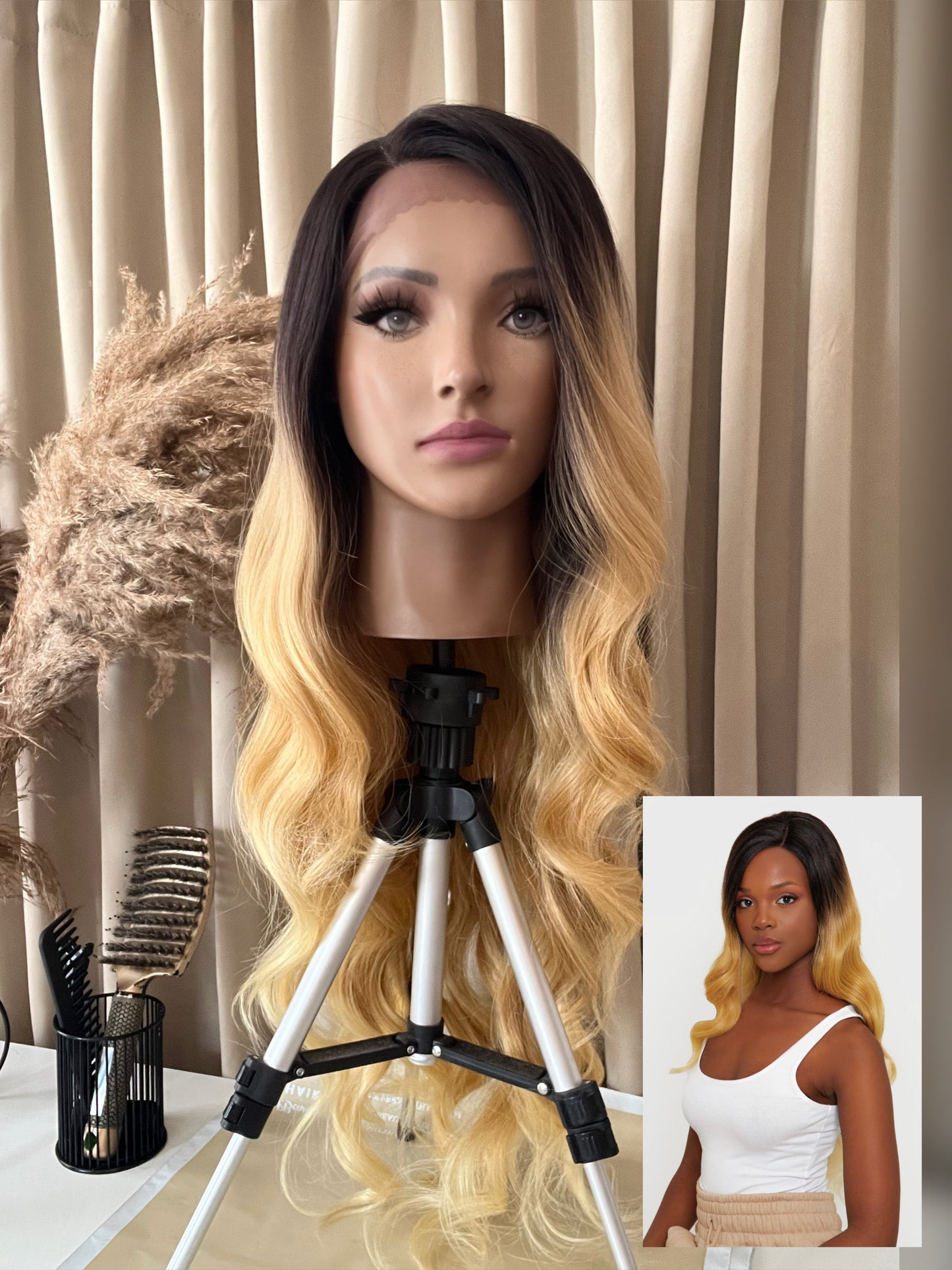 CLEO 28" Honey Blonde Synthetic Lace Wig
