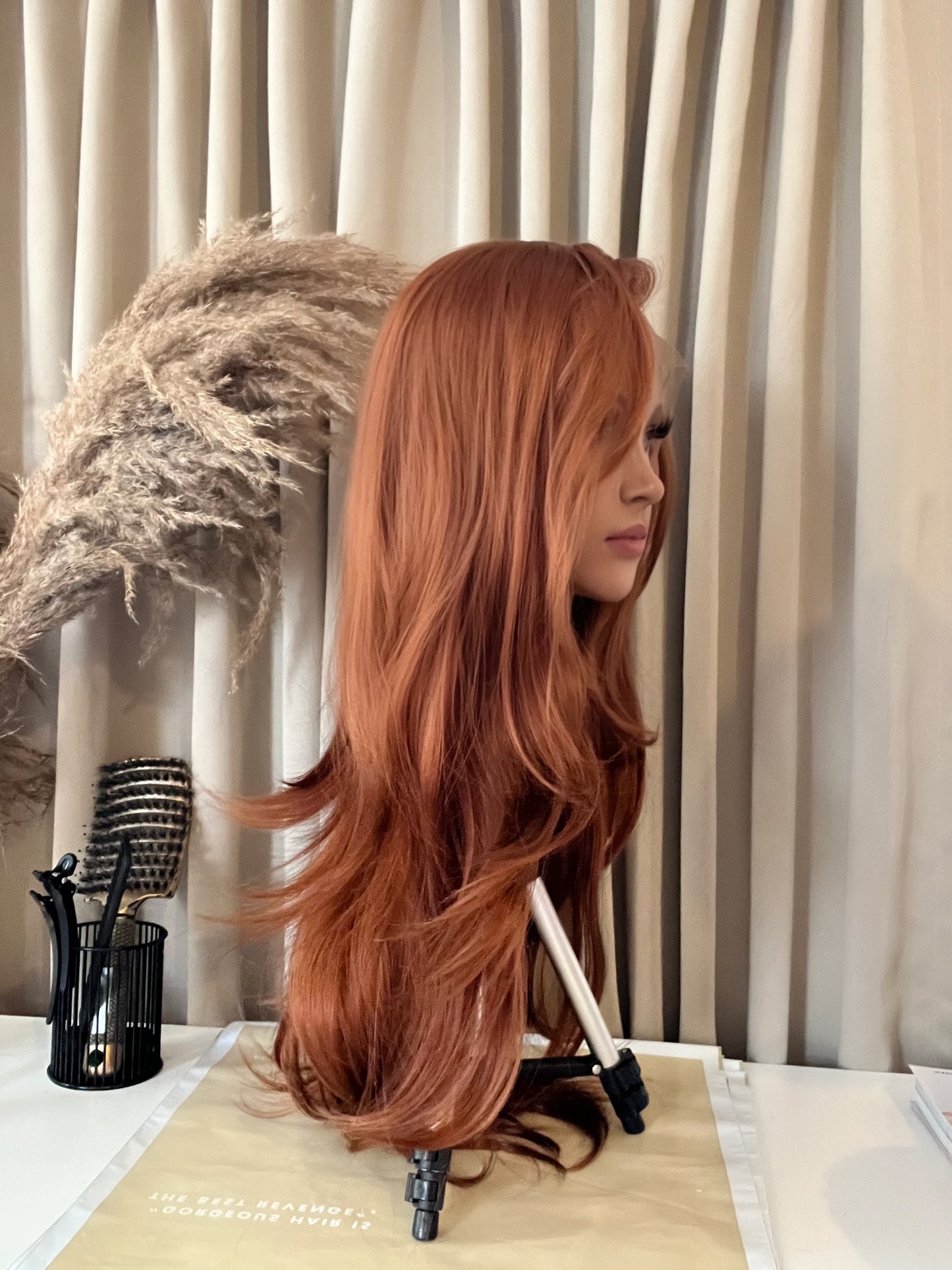 GISELLE 28” Ginger Synthetic Lace Wig