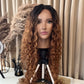 SASKIA 28” Brown Curly Synthetic Lace Wig