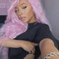 TATIANA - 42" Pink Wavy Synthetic Lace Wig