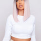 blunt cut ombre bob in shade pink being worn by pretty model