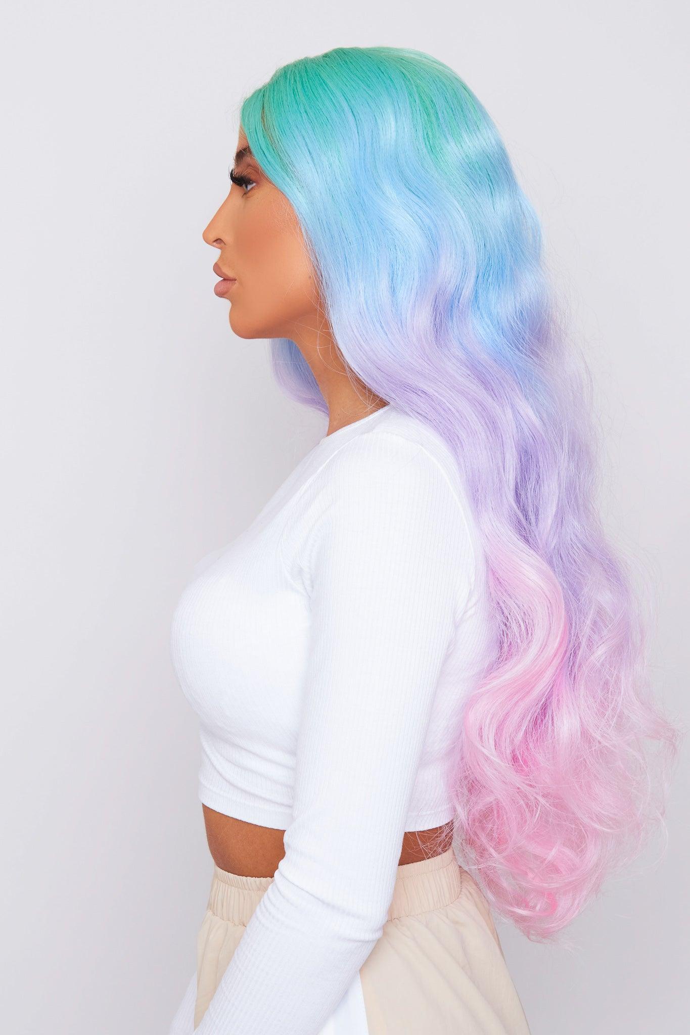 ARIELLA 30" RAINBOW WAVY LACE FRONT WIG - PBeauty Hair