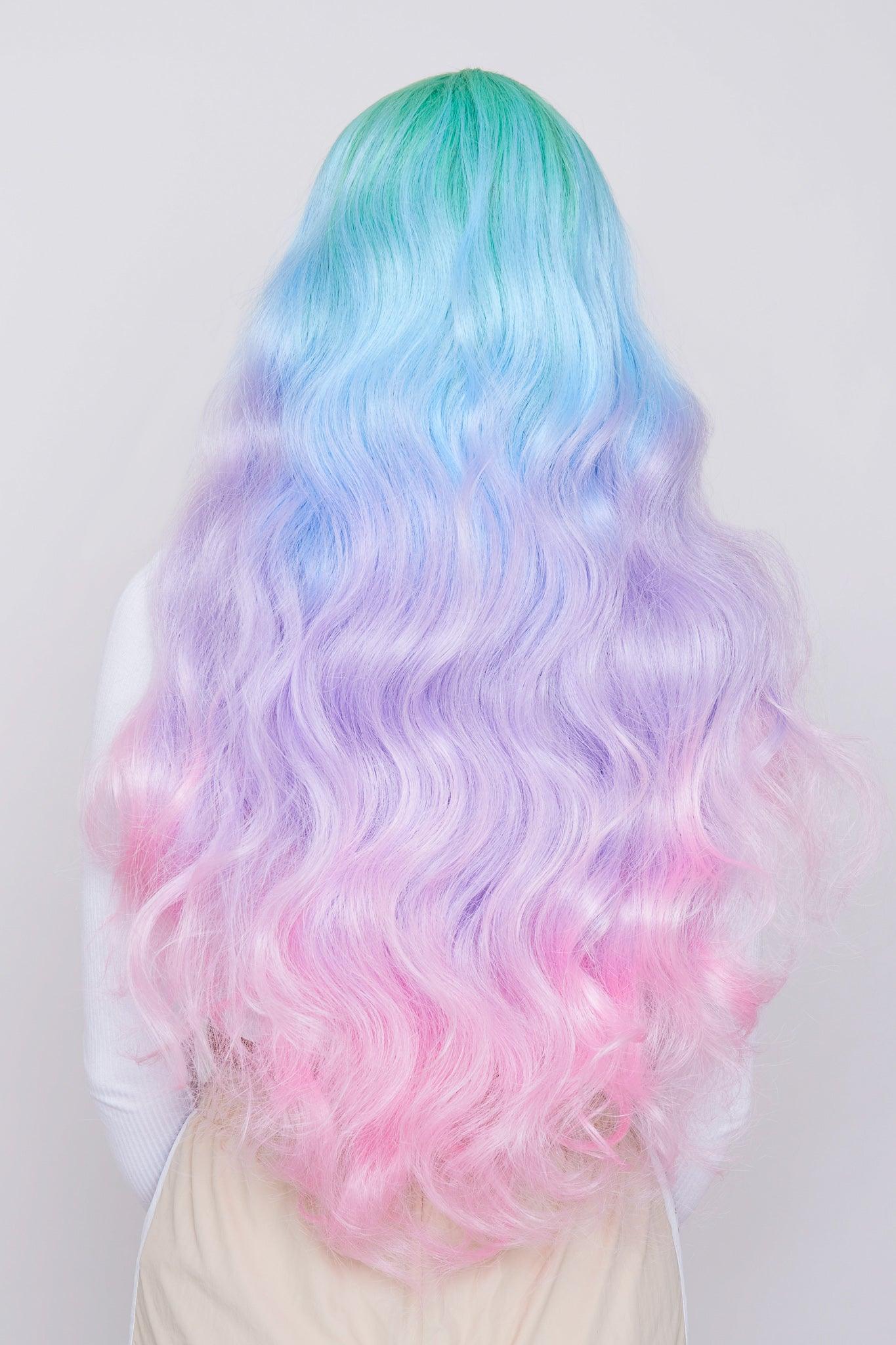 beautiful ombre rainbow colourful wig