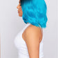 short blue wig