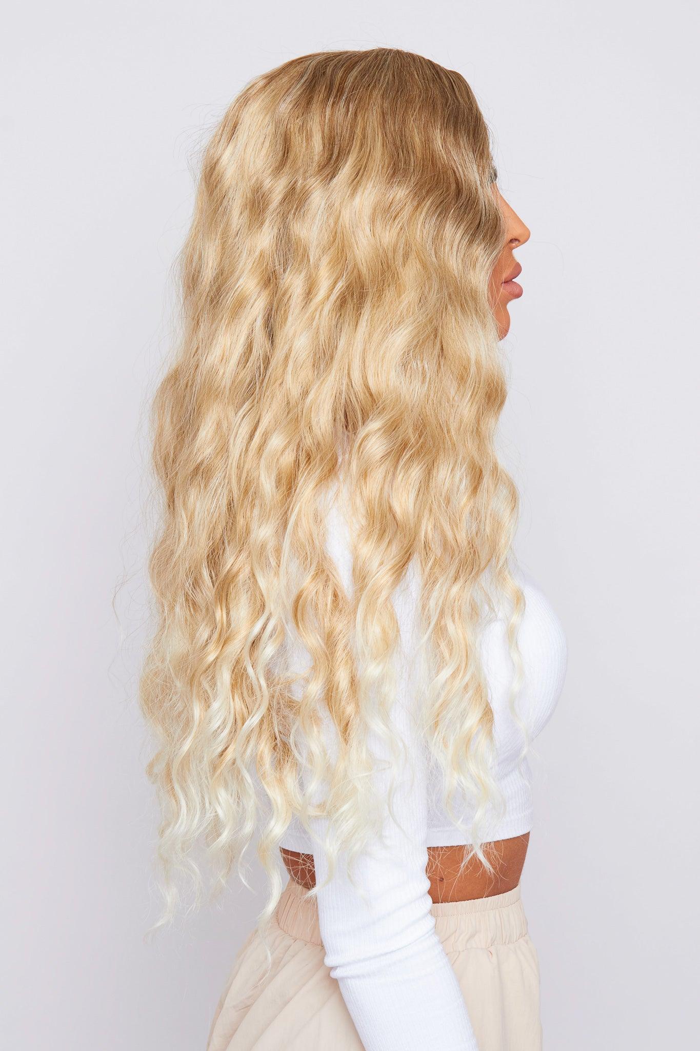 White blonde store curly wig