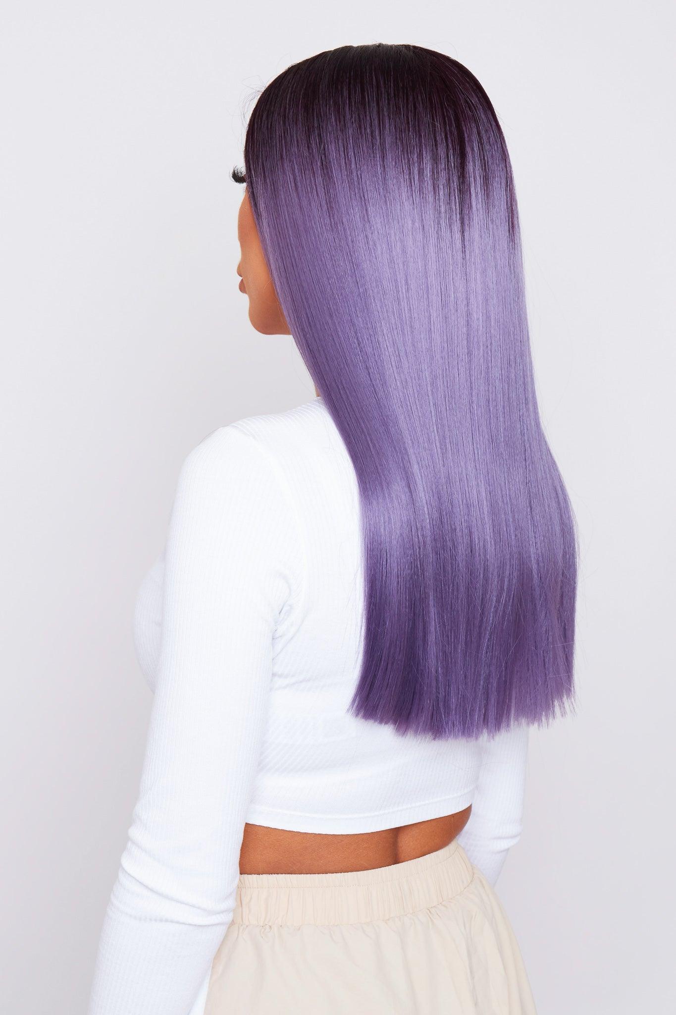 Purple synthetic hair lace wig