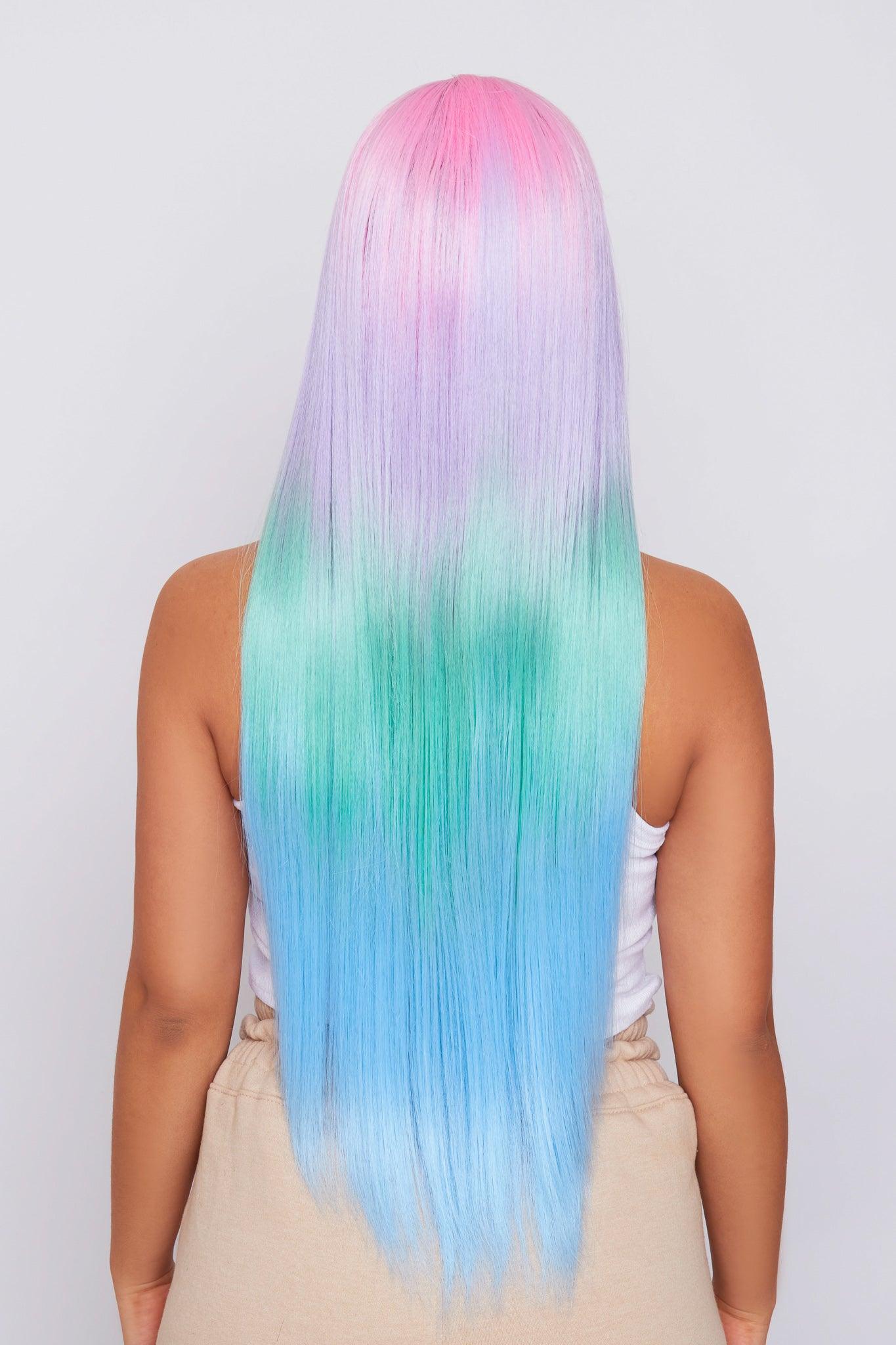 rainbow hair wig from hair brand pbeauty hair
