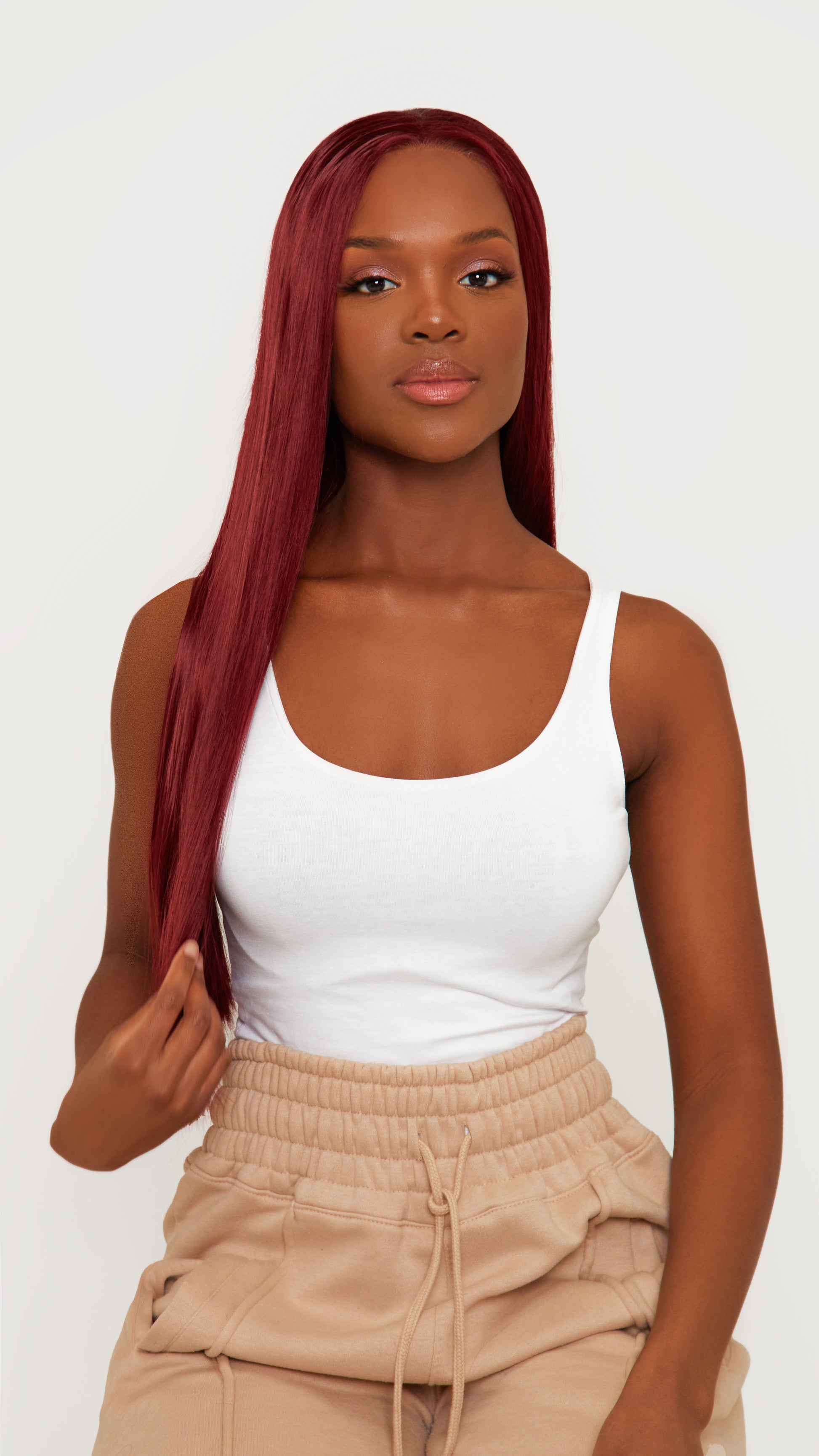 BURGUNDY WAVY LACE FRONT WIG